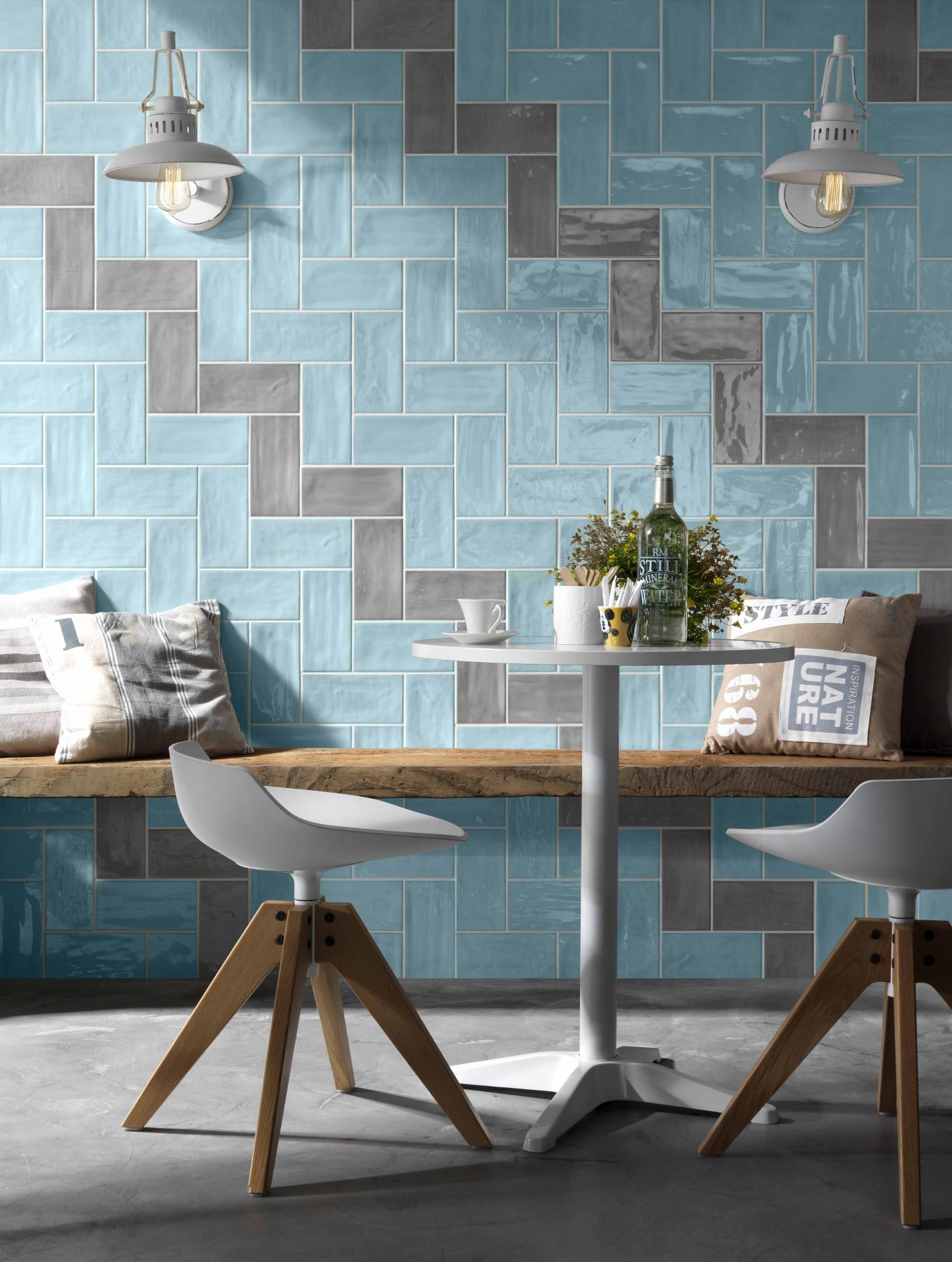 Emilia Sky | Glossy Sky Blue Ceramic Wall Tile | 100mm x 200mm