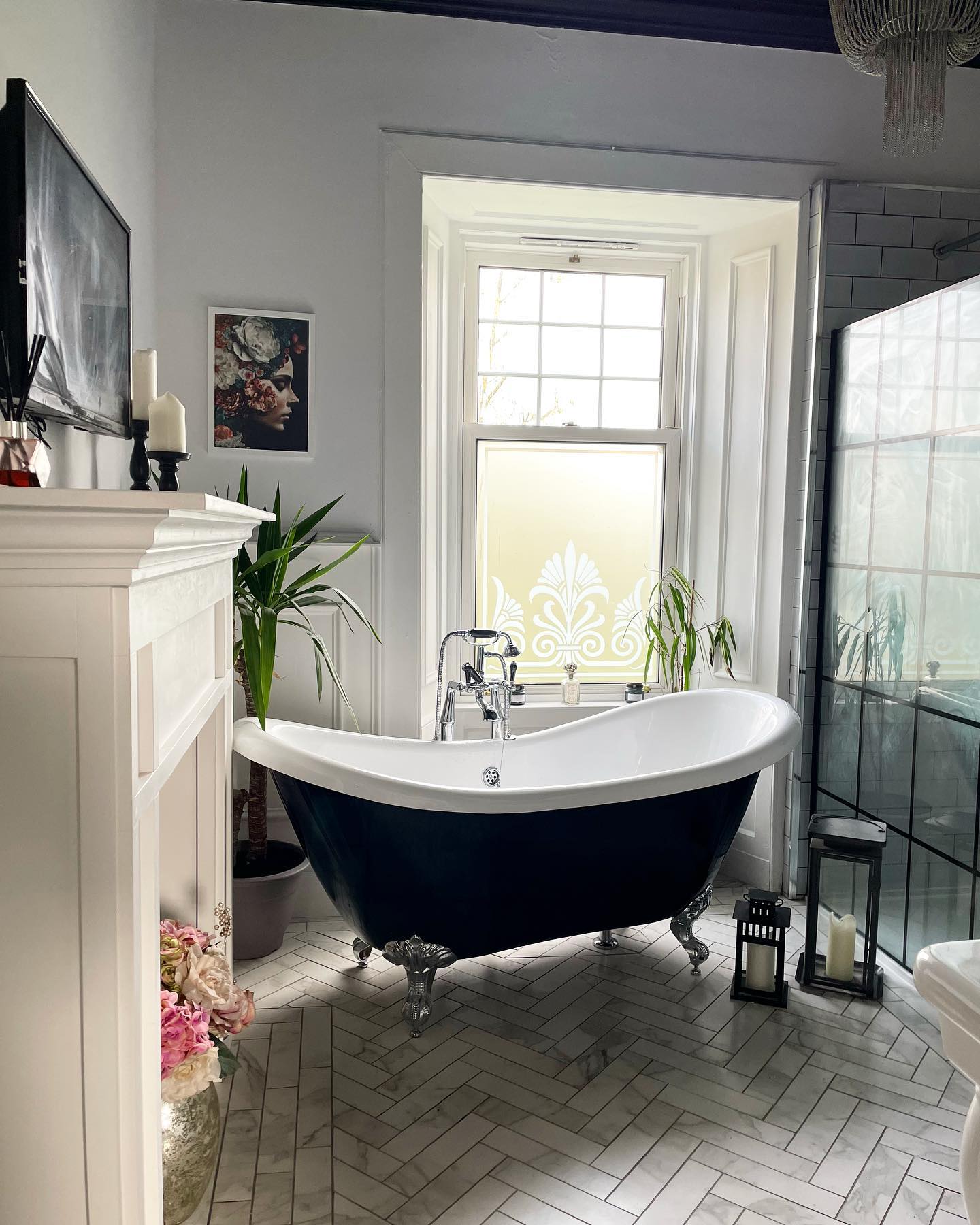 Herringbone floor tile