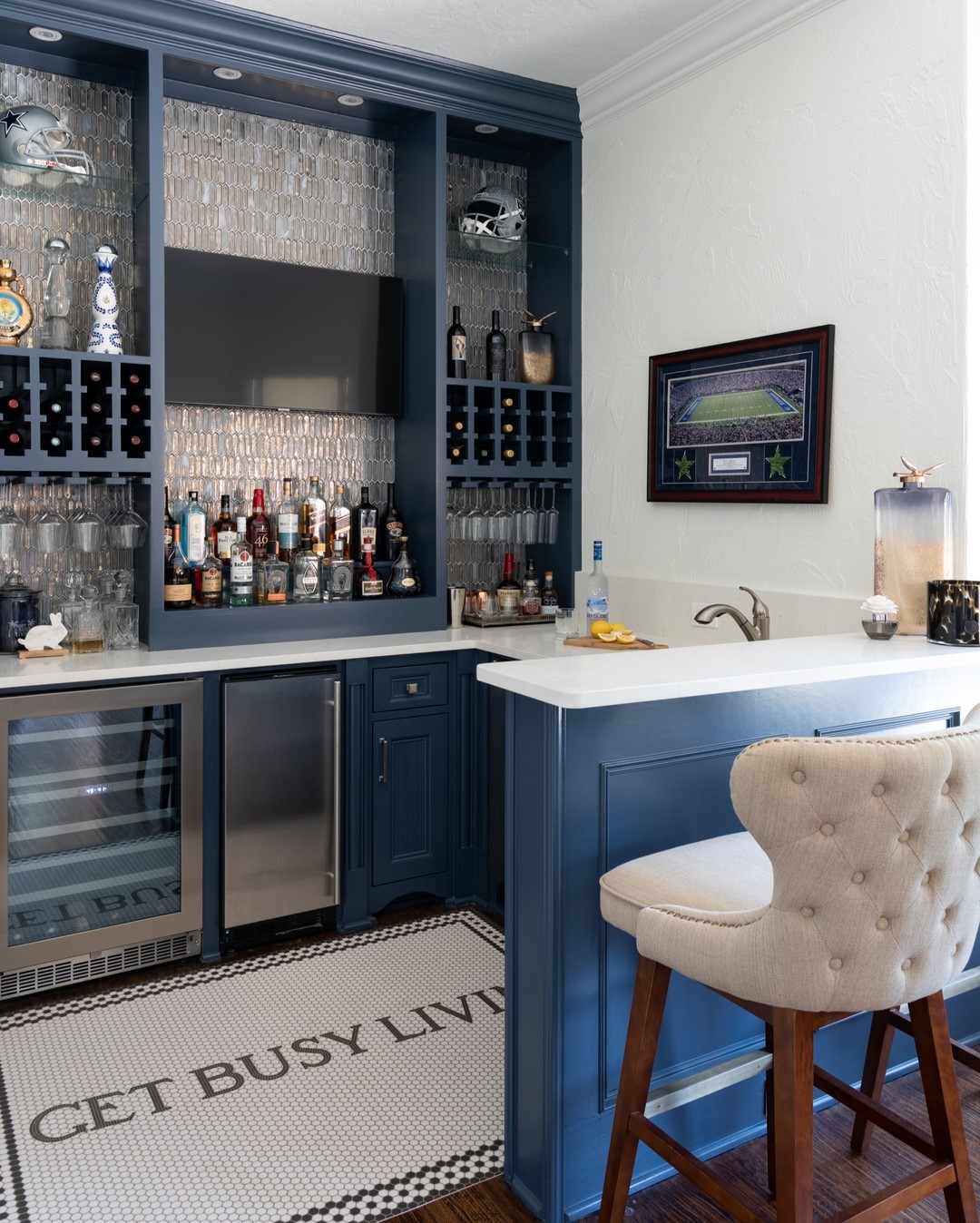 Glass bar tiles