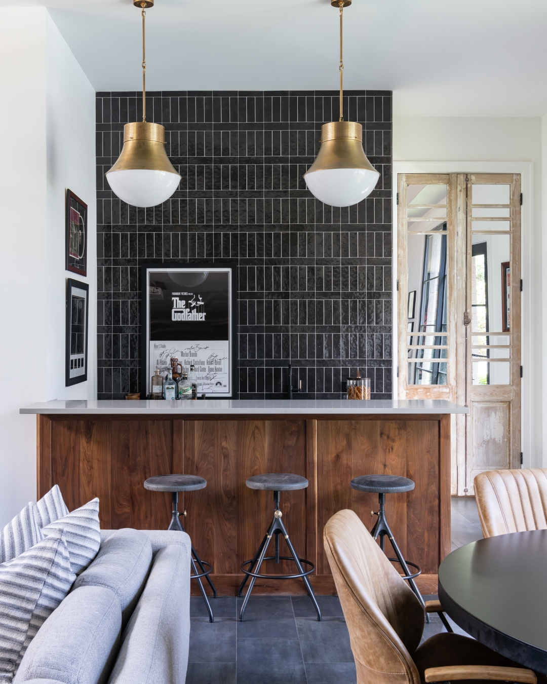 Dark themed homes bar