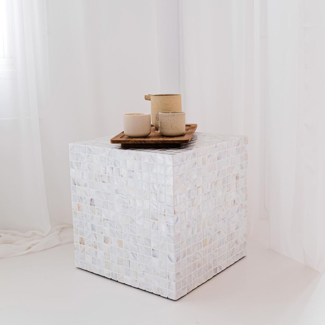 Mosaic cube table