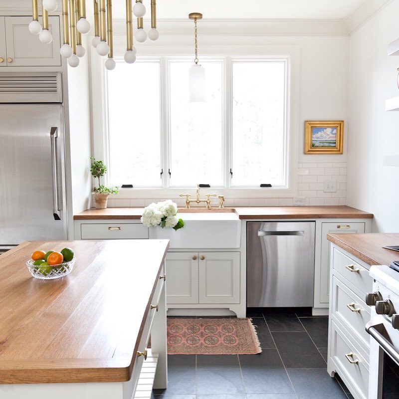 Slate is one of the toughest natural stones and an excellent and practical choice for kitchen floors. Unlike other natural stones, slate tiles are resistant to scratches, stains and chips and can be used indoors and out.